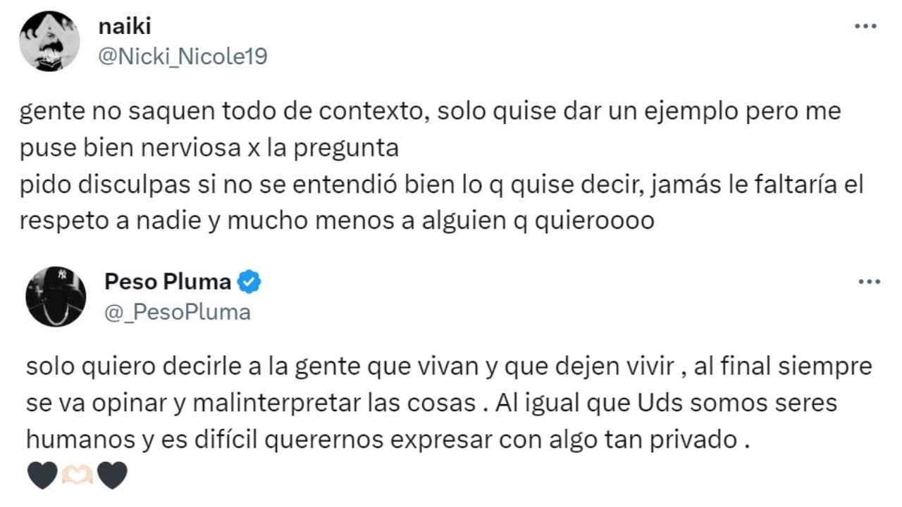 Peso Pluma defiende a Nicki Nicole