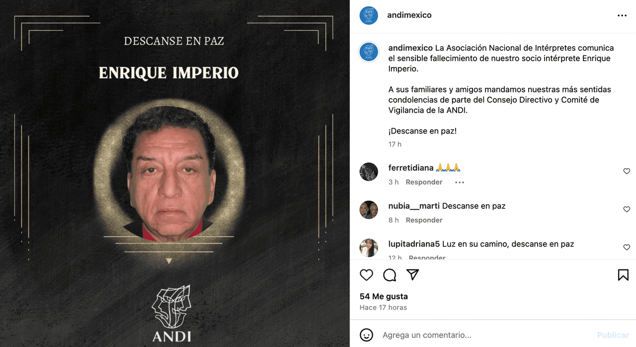 Muere reconocido actor mexicano y así lo despiden