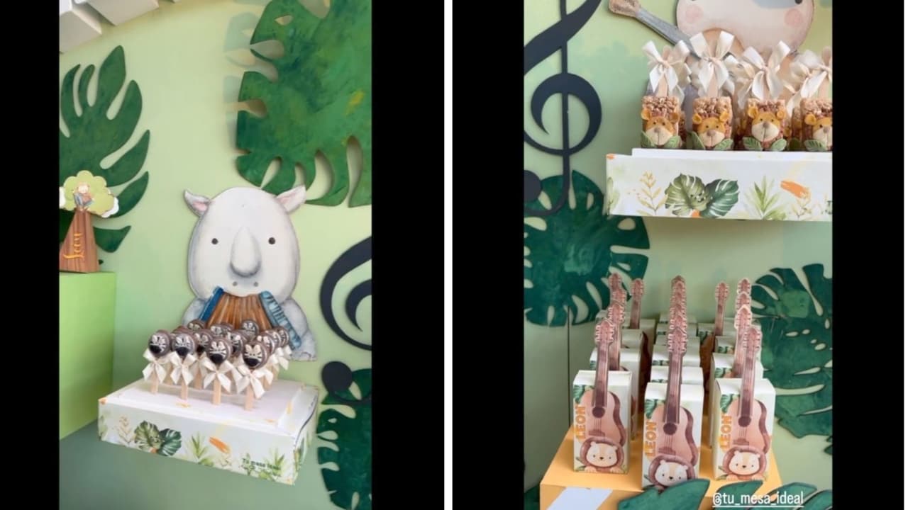 La mesa de dulces en la fiesta de León, el hijo de Carlos Rivera y Cynthia Rodríguez