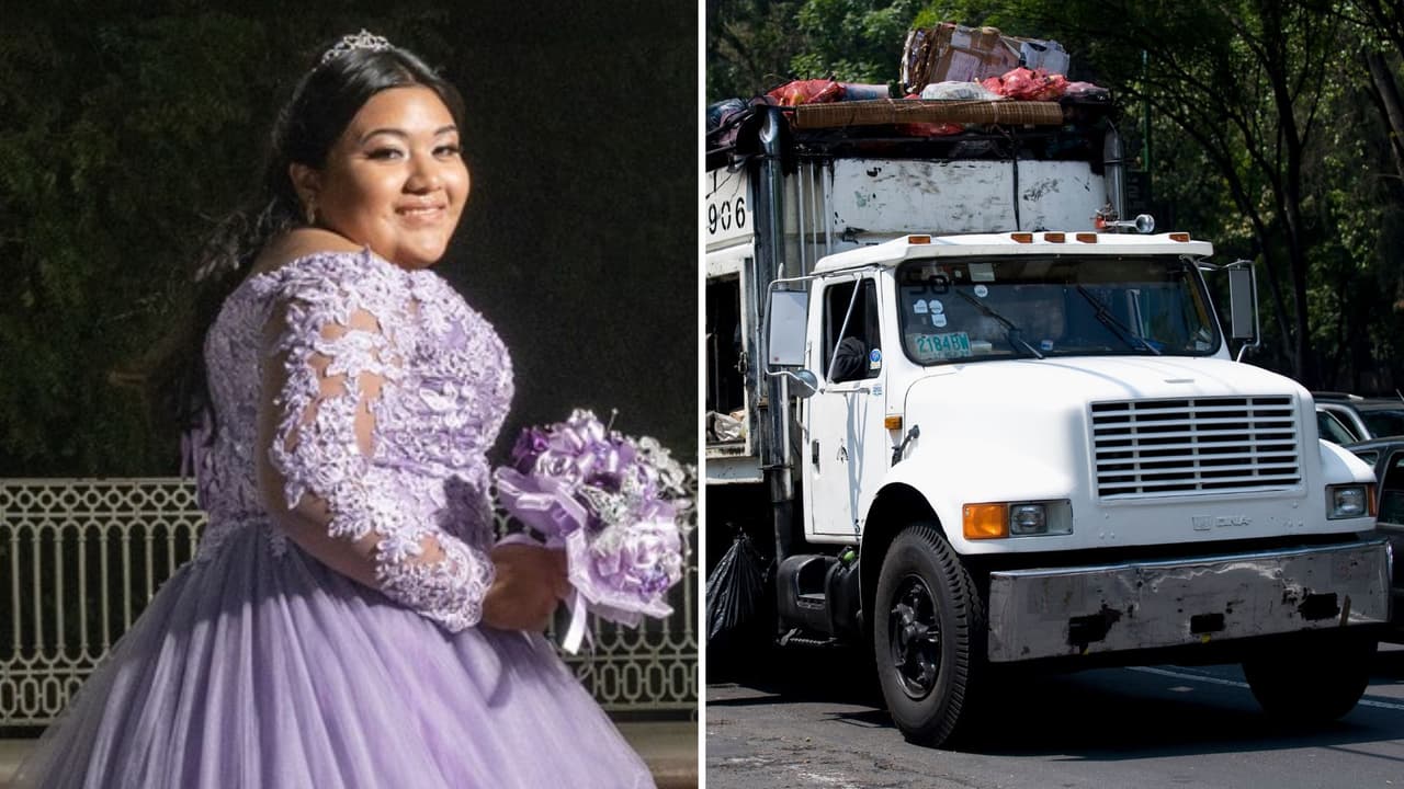 Quinceañera hace sesión fotográfica con el camión de basura de su papá: está orgullosa de su trabajo