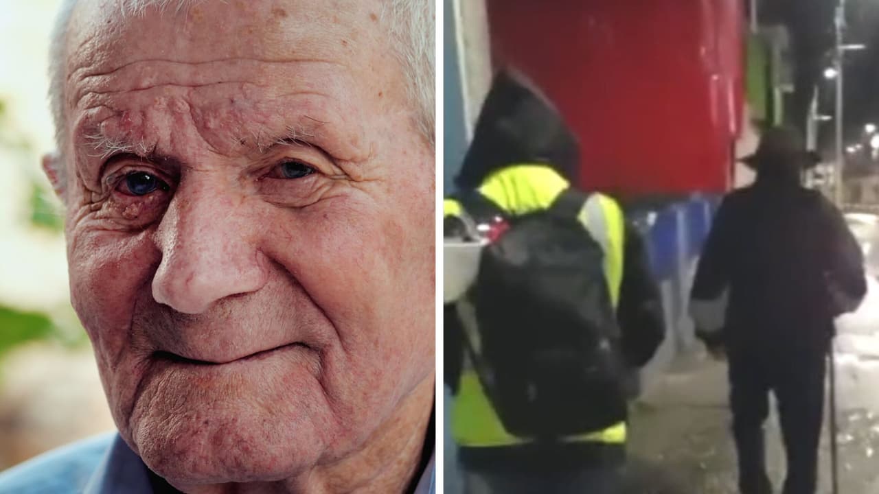 Señor de 80 años cuida a su hija llevándola al paradero todos los días en la madrugada