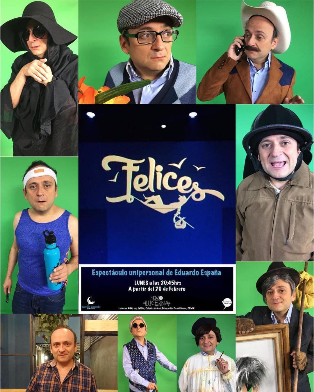 Lalo se ha destacado por crear monólogos donde el tema principal es crear conciencia e invitar a la gente a reflexionar sobre la vida. Fue así que creó la obra “Felices”.
