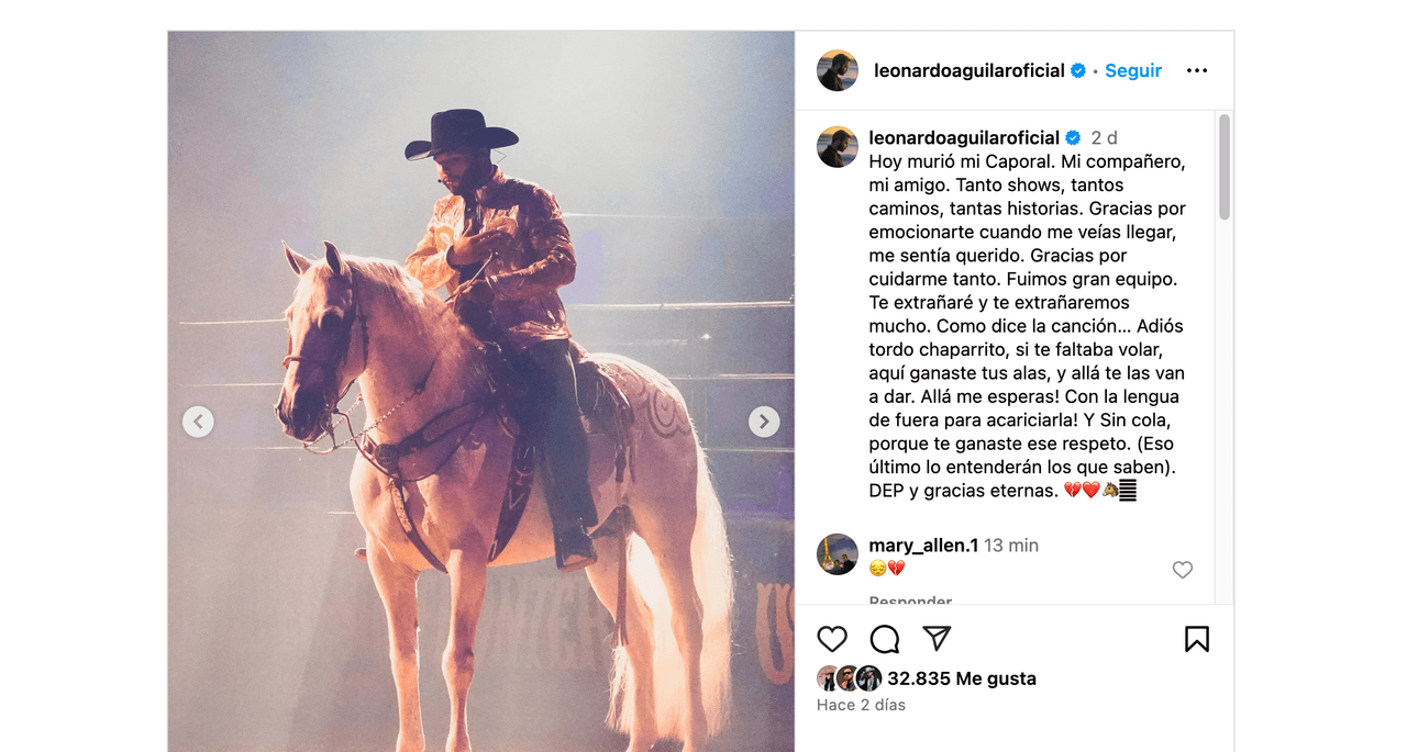 Leonardo, hermano de Ángela Aguilar, llora la muerte de su compañero