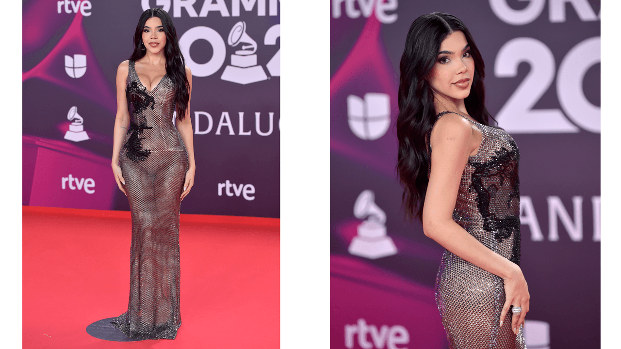 Kenia Os en la alfombra roja de los Latin GRAMMY 2023