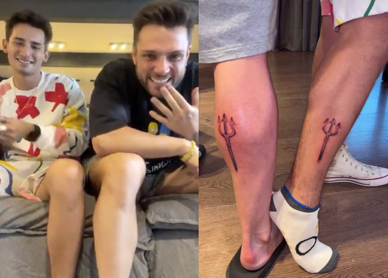 Nicola y Emilio se tatúan juntos el trinche del Team Infierno: "Es mi primer tatuaje"
