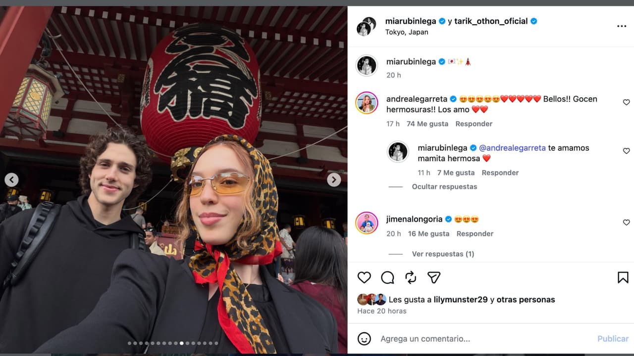 Mía Rubín presume viaje con su novio Tarik.