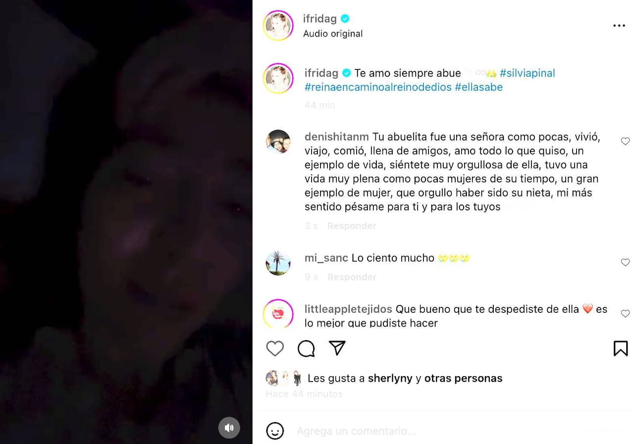 Frida Sofía, hija de Alejandra Guzmán, llora la muerte de Silvia Pinal