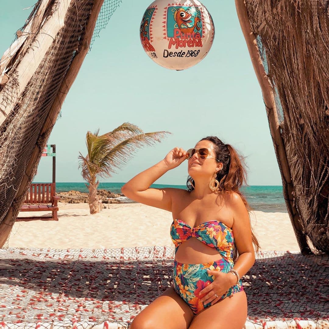 Mariana Echeverría presume su avanzado embarazo en bikini y fans afirman: ‘Más hermosa que nunca’