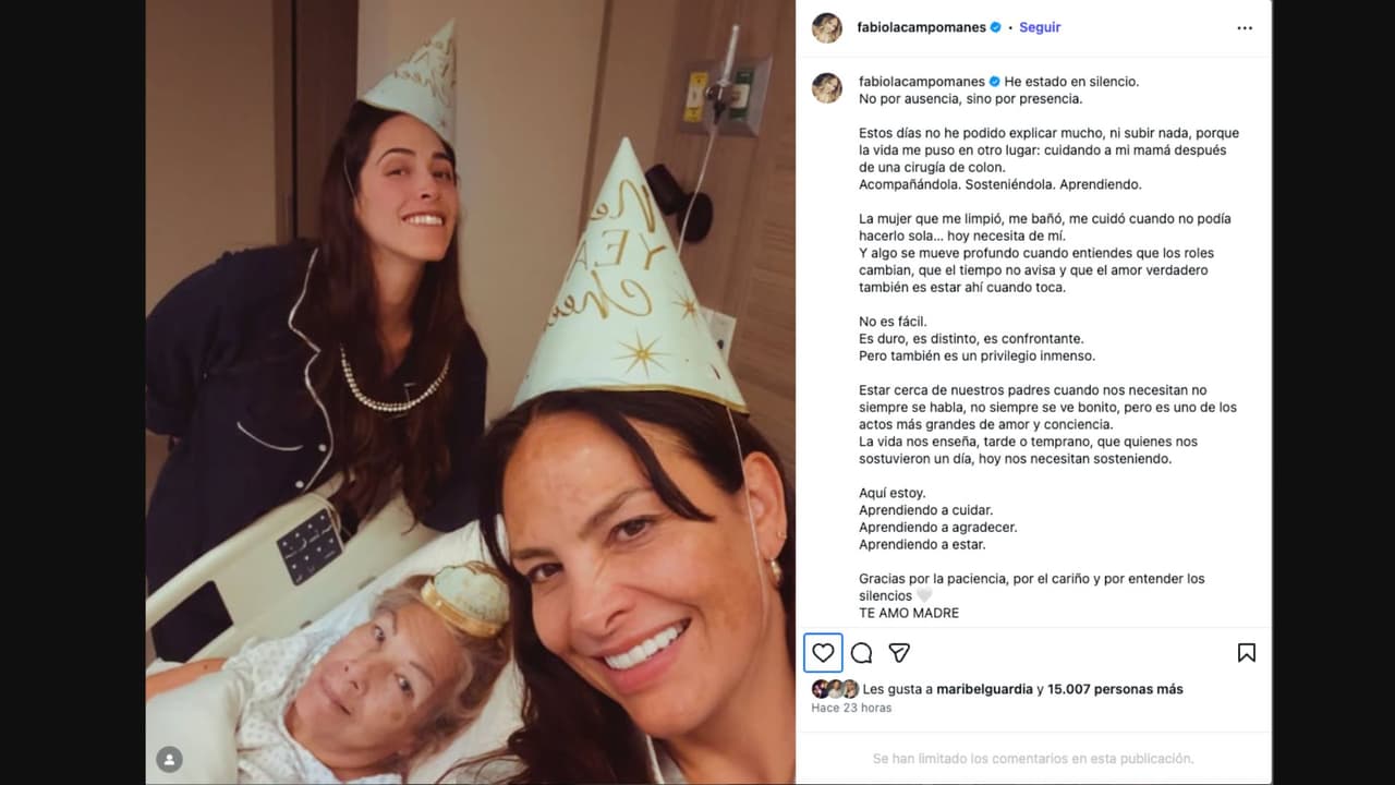 Fabiola Campomanes anuncia retiro temporal de las redes sociales para cuidar de su madre