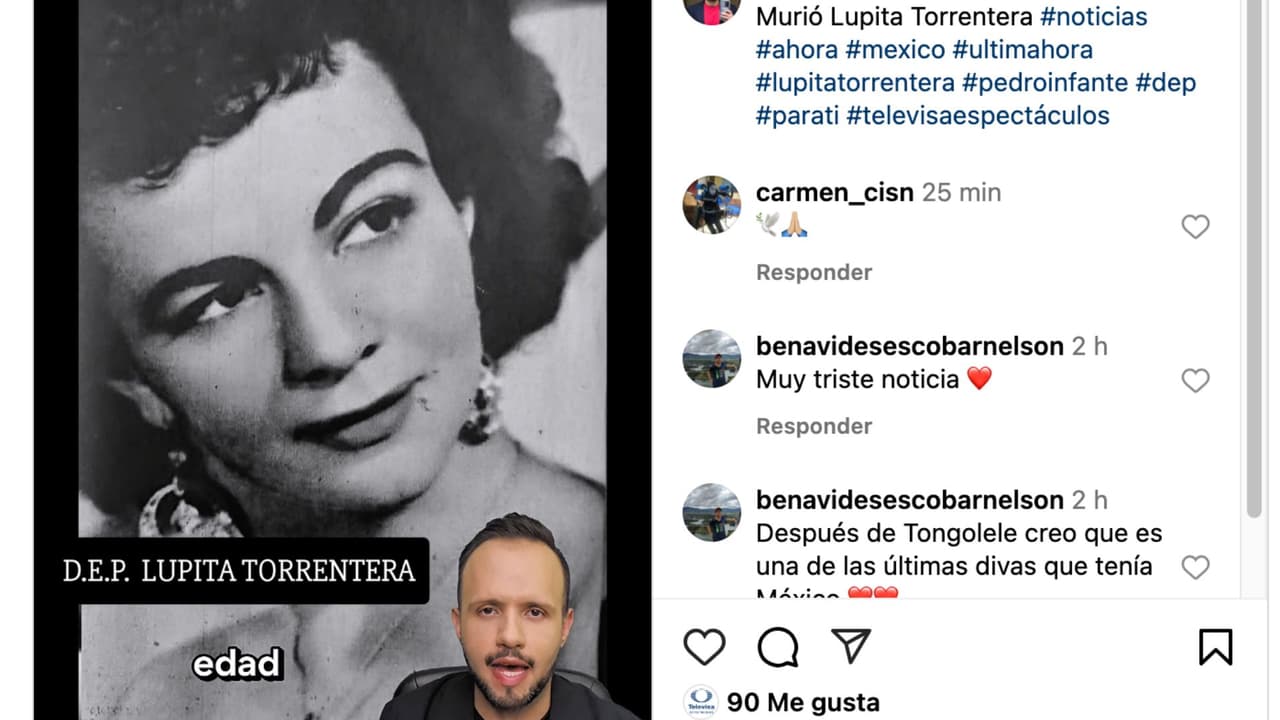 Anuncian muerte de Lupita Torrentera.