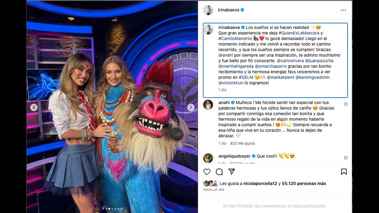 Así reaccionó Irina Baeva al conocer a Anahí en el programa '¿Quién es la máscara?'