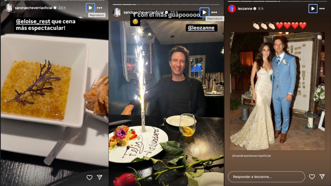 Sandra Echeverría y Leonardo de Lozanne celebraron su aniversario de bodas con romántica cena