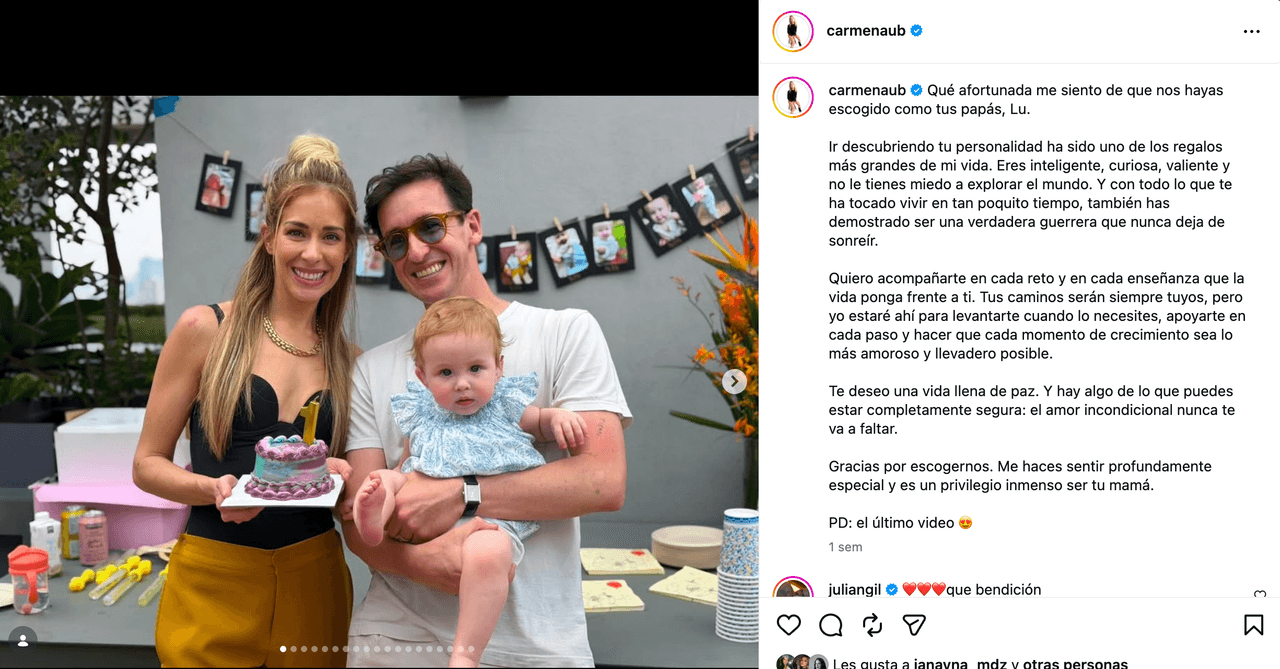 Carmen Aub y su pequena hija Lu.