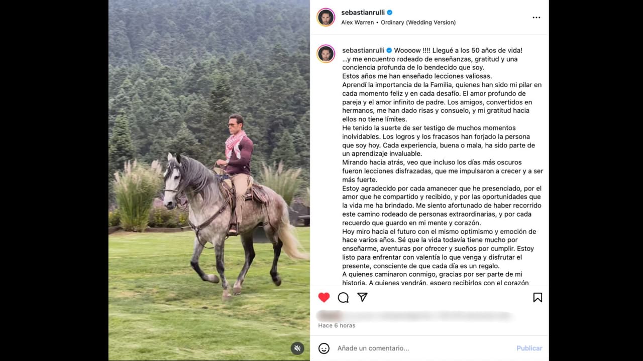 Sebastián Rulli cumple 50 años