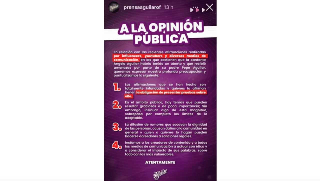 Familia Aguilar rompe el silencio tras embarazo de Ángela Aguilar