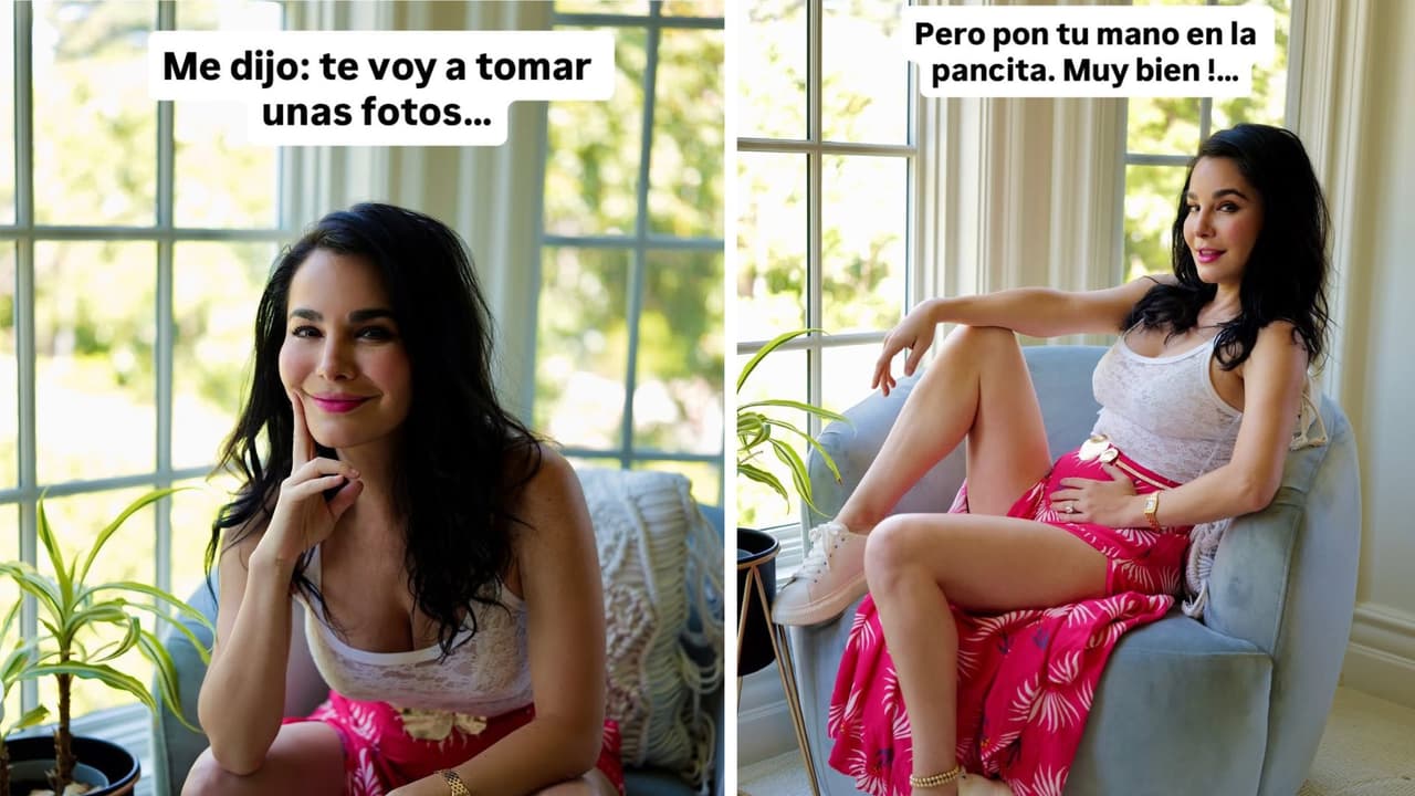 Martha Higareda posa para su esposo y muestra su pancita de embarazo