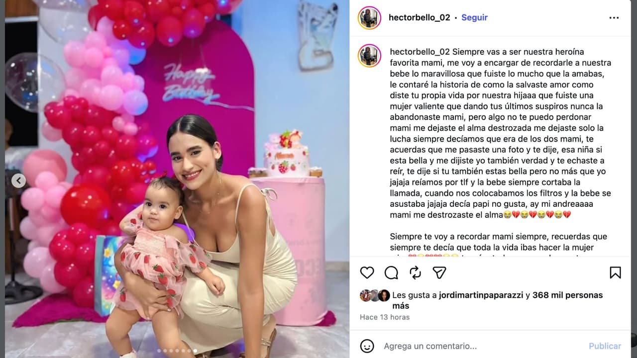 Héctor Bello se despide de su esposa.