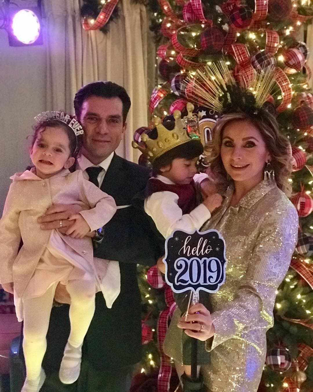 Elizabeth Álvarez presume su gigantesco árbol de Navidad y el disfraz que utilizó Jorge Salinas