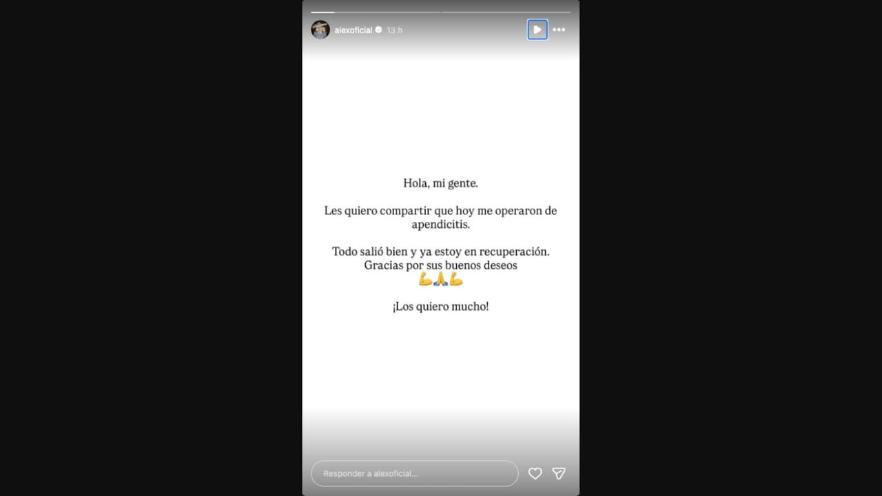 Alejandro Fernández lanza comunicado tras ser operado de apendicitis