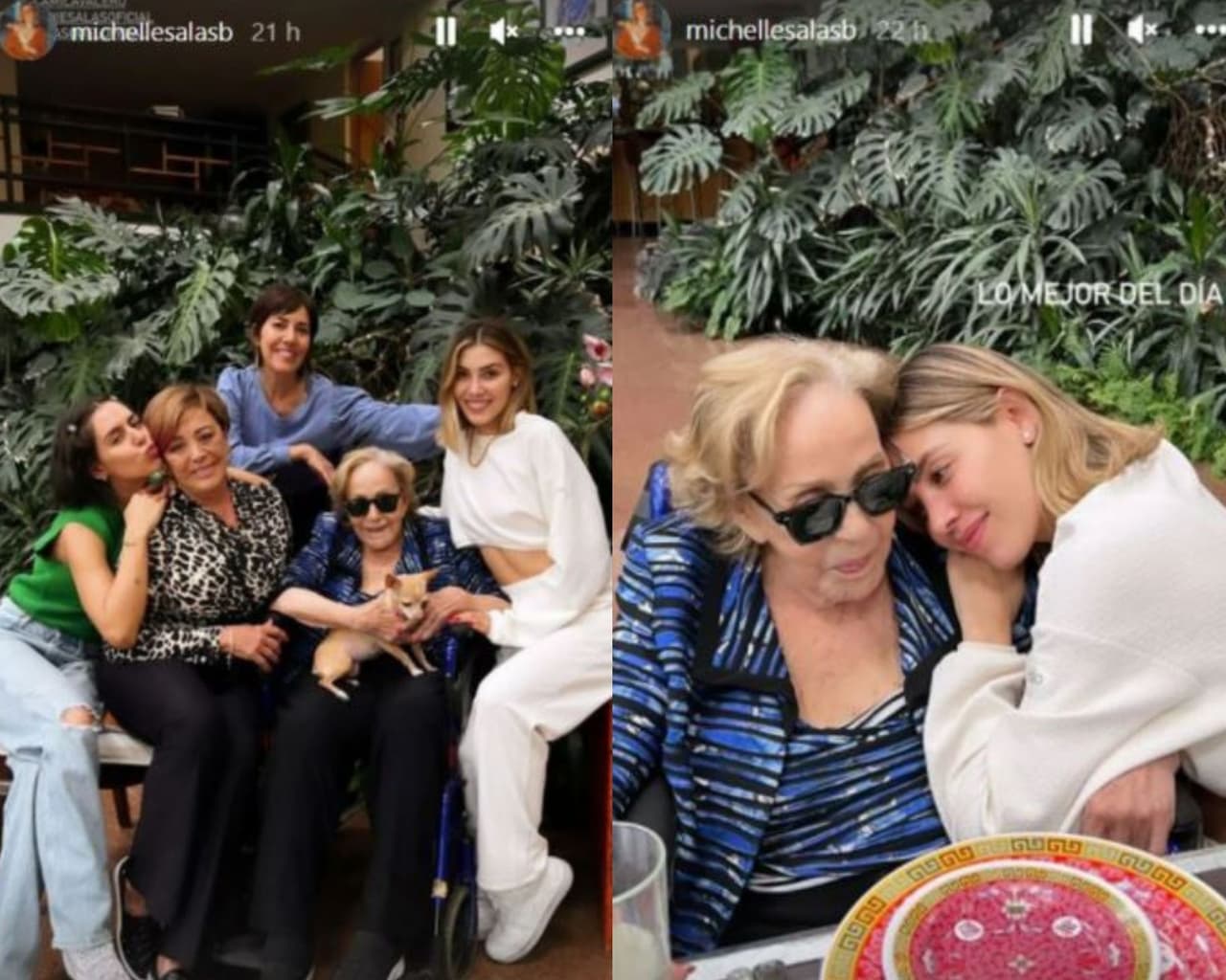 La modelo compartió un par de imágenes de su visita a su bisabuela.