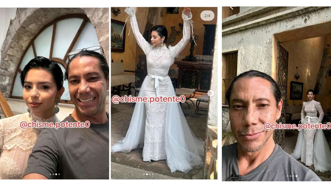 Ángela Aguilar vestido de novia.