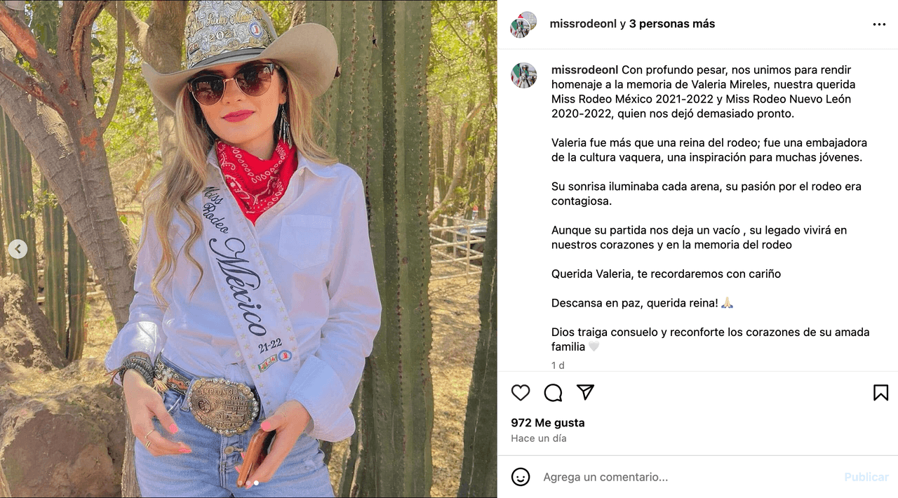 La influencer mexicana Valeria Mireles murió a los 20 años