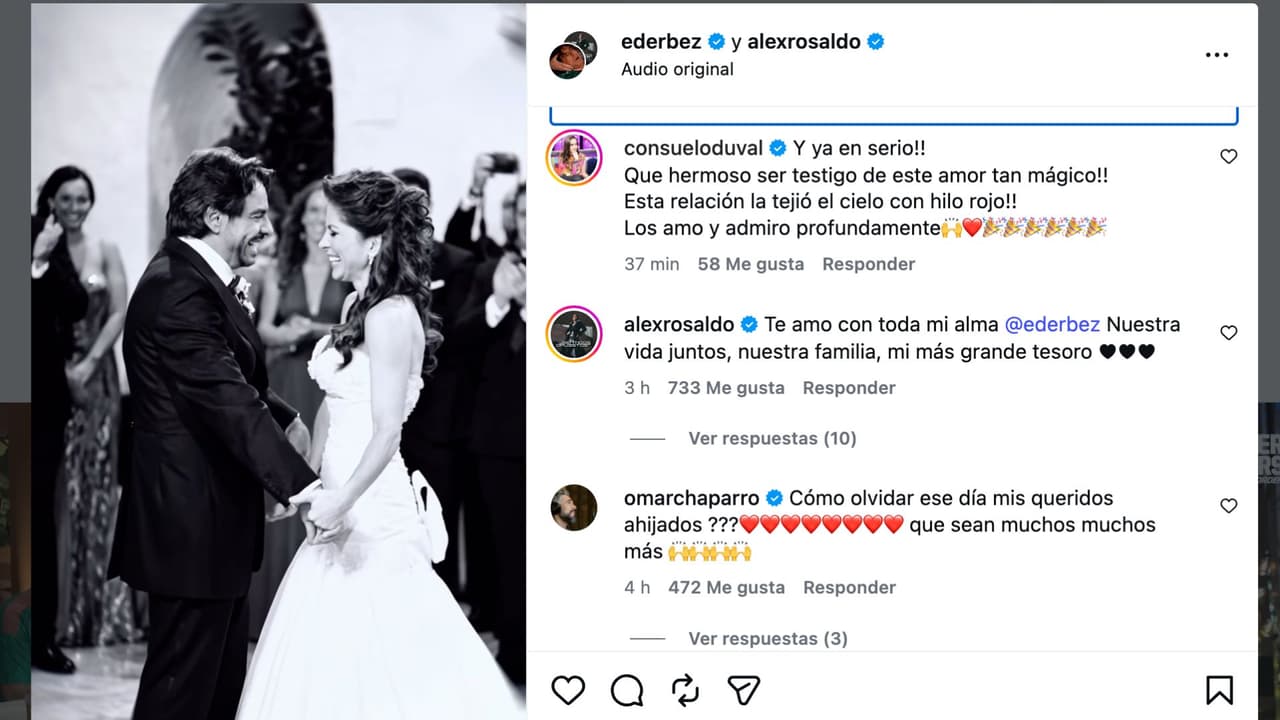 Romántica dedicatoria de Eugenio Derbez a Alessandra Rosaldo.