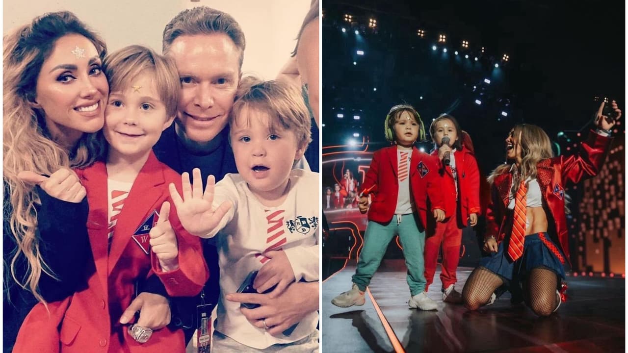 Anahí subió al escenario a sus hijos en una de las fechas de 'Soy Rebelde Tour'