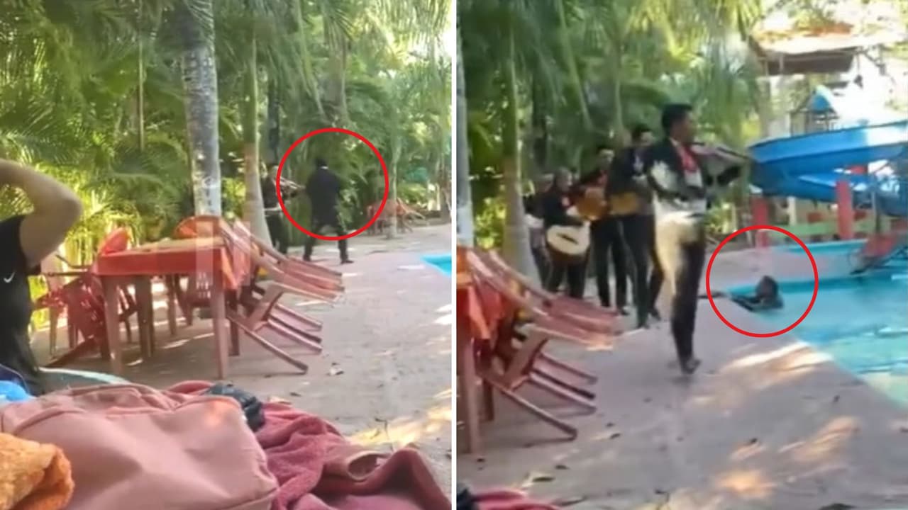 Mariachi provoca risas al caer en una alberca en plena serenata: accidente se viraliza en TikTok
