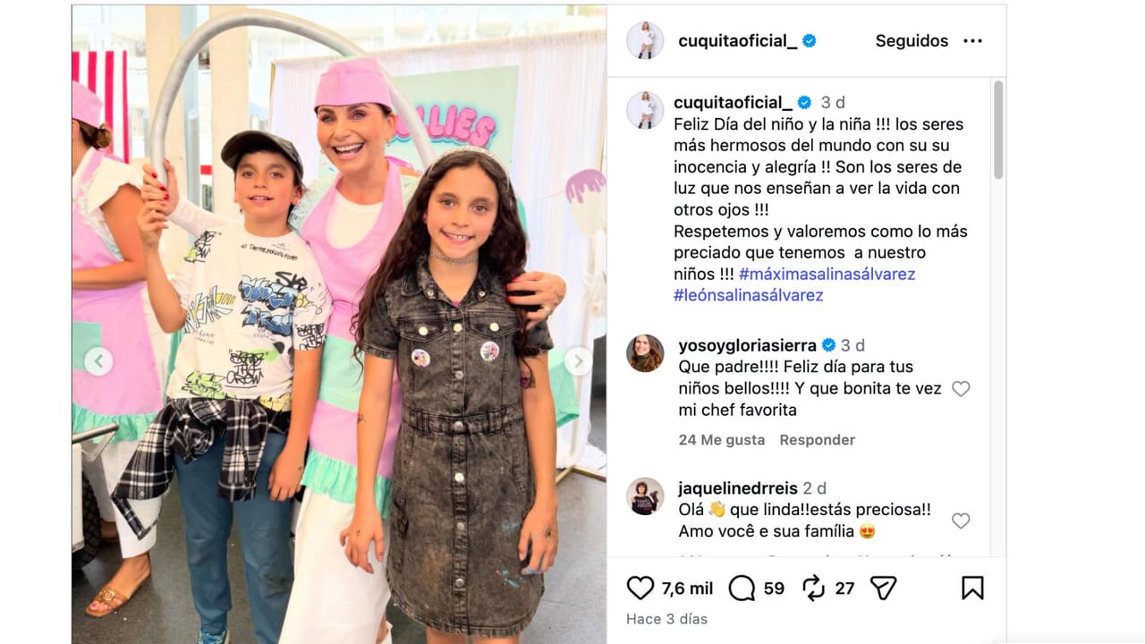 Elizabeth Álvarez presume cuánto han crecido sus hijos, Máxima y León.