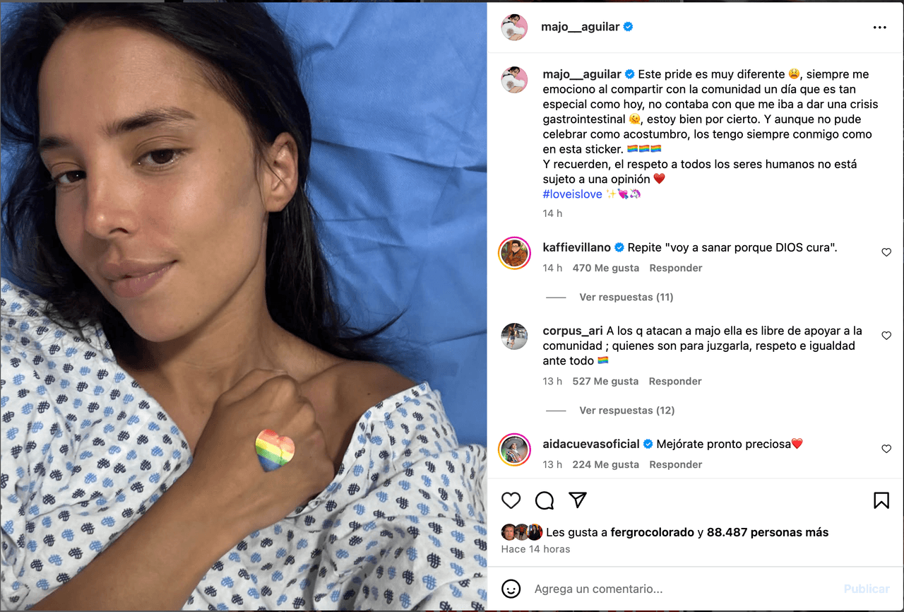 Majo Aguilar es hospitalizada.
