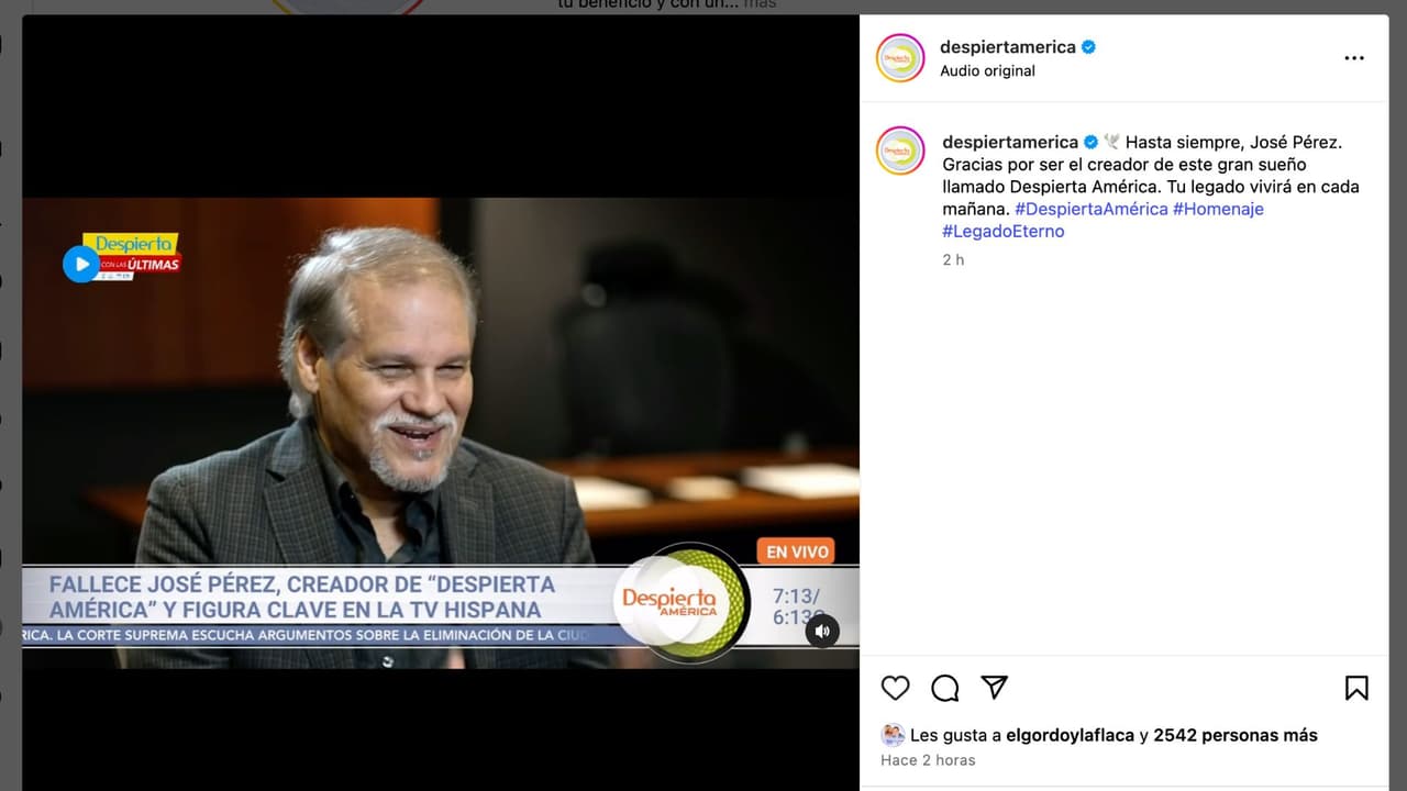 Muere el productor de 'Despierta América', José Pérez.