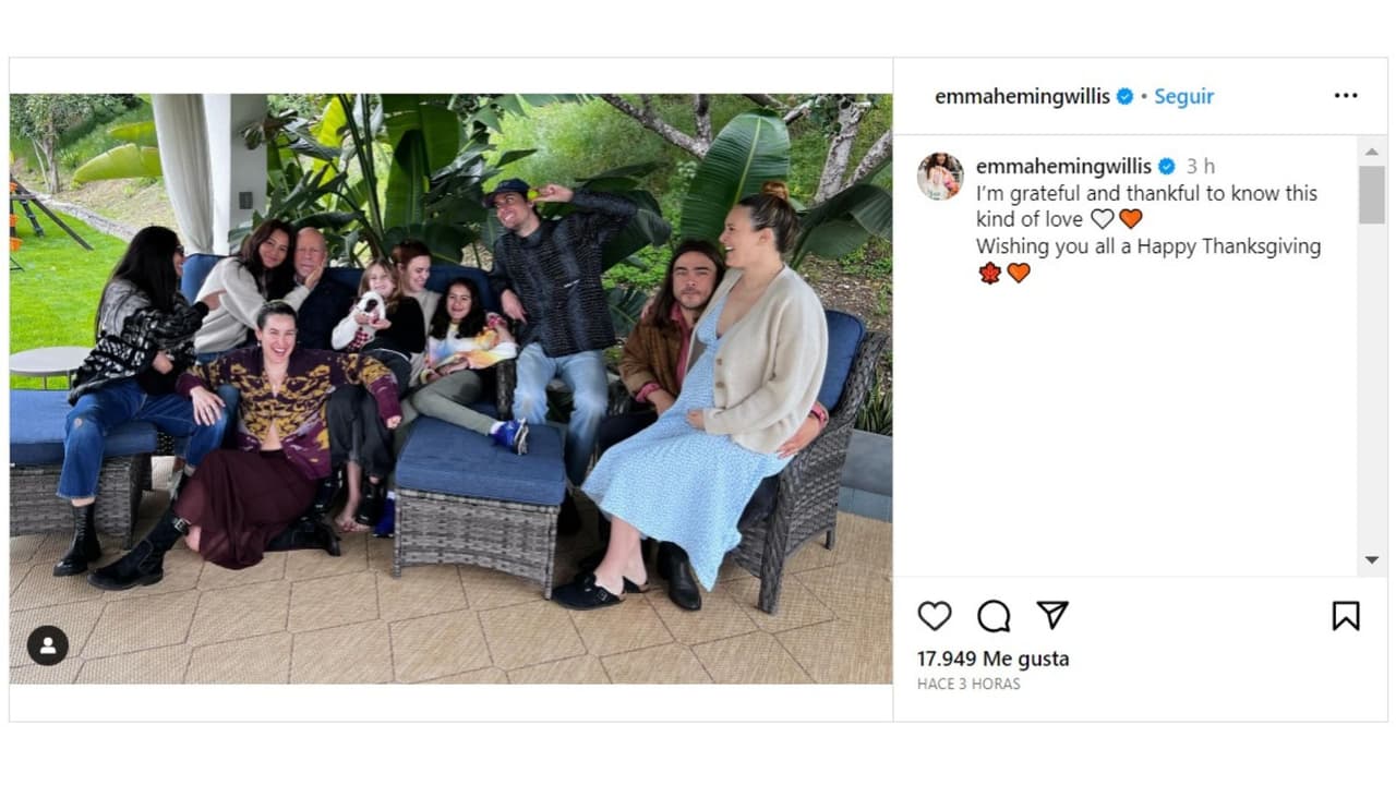 Esposa de Bruce Willis realizó esta publicación en Instagram.