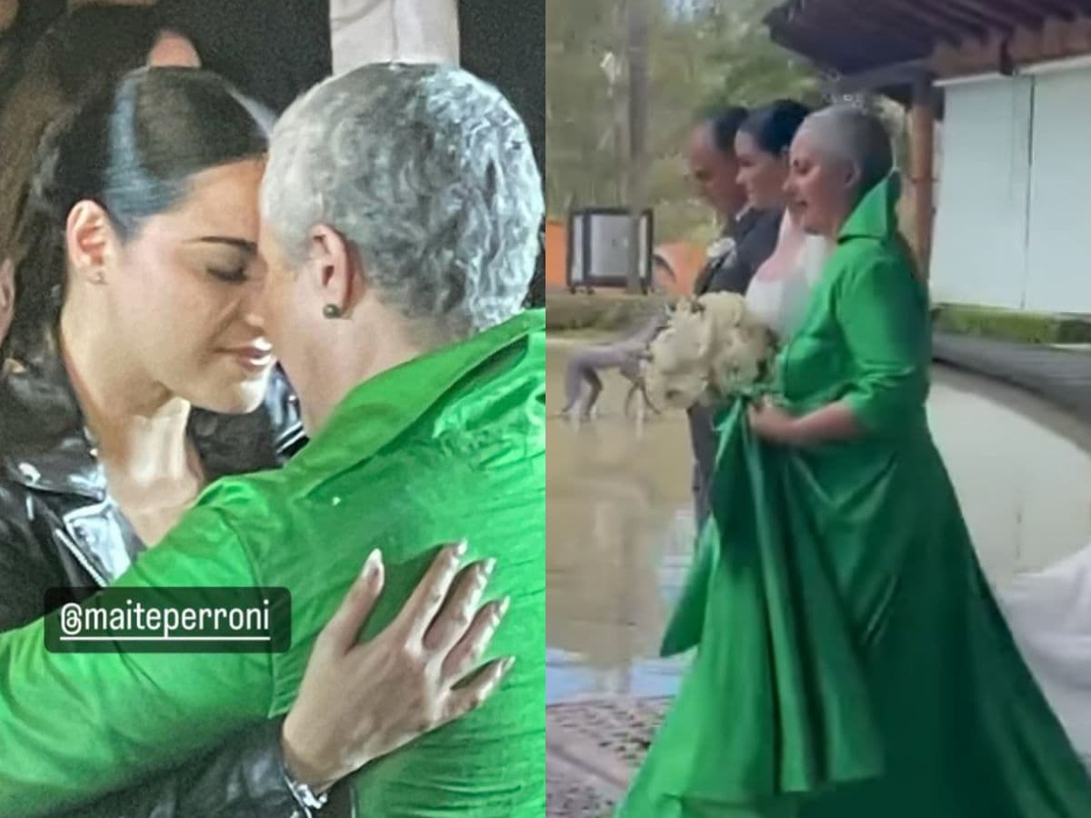 Madre e hija se fundieron en un tierno abrazo.