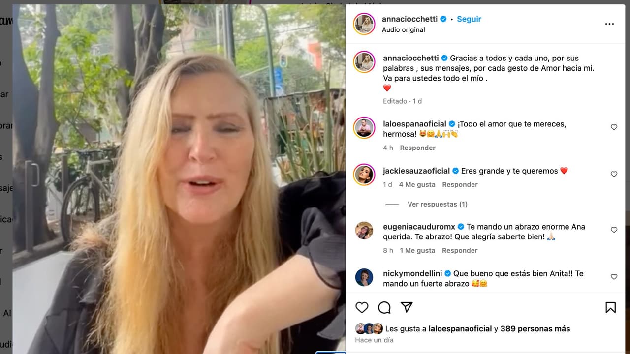 Anna Ciocchetti confirma hospitalización.