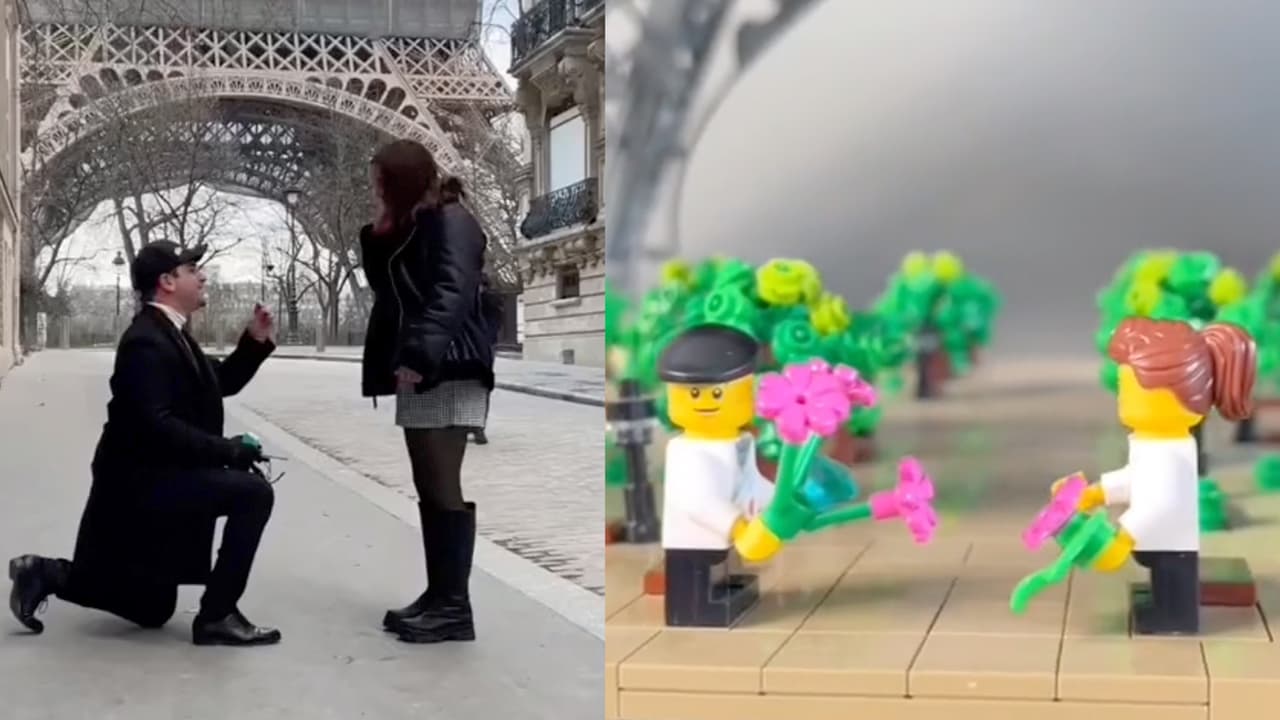 Hombre propone matrimonio en París, recrea el momento con legos y el resultado te sorprenderá