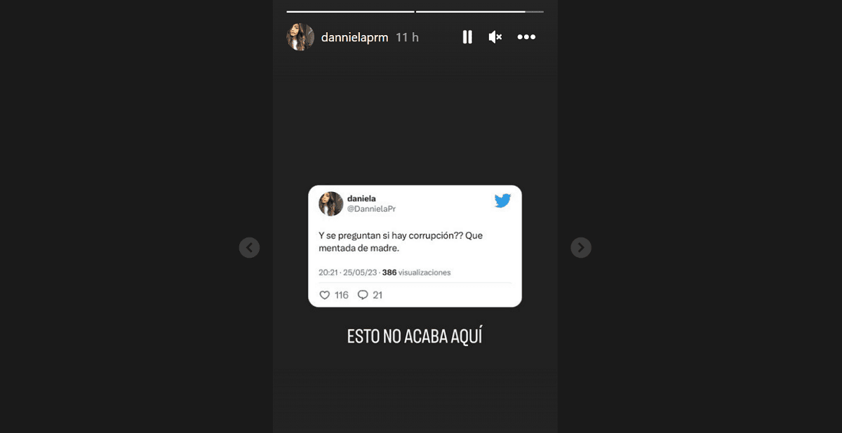 Daniela Parra se pronunció en su cuenta de Instagram y Twitter
