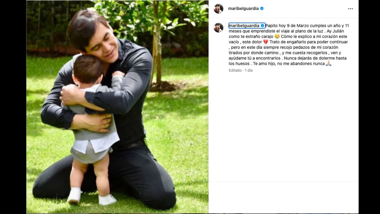 Maribel Guardia recuerda a su hijo Julián Figueroa a un mes de su aniversatio luctuoso
