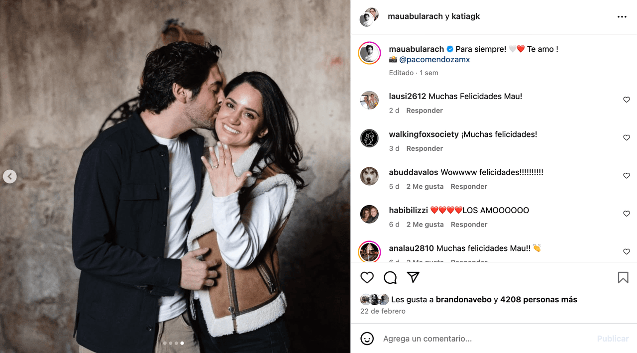 La futura esposa del actor Mauricio Abularach presumió su anillo de compromiso