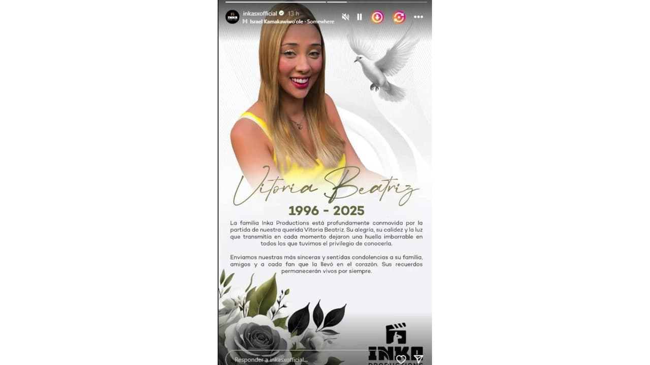 Muere la actriz Vitoria Beatriz a los 28 años.