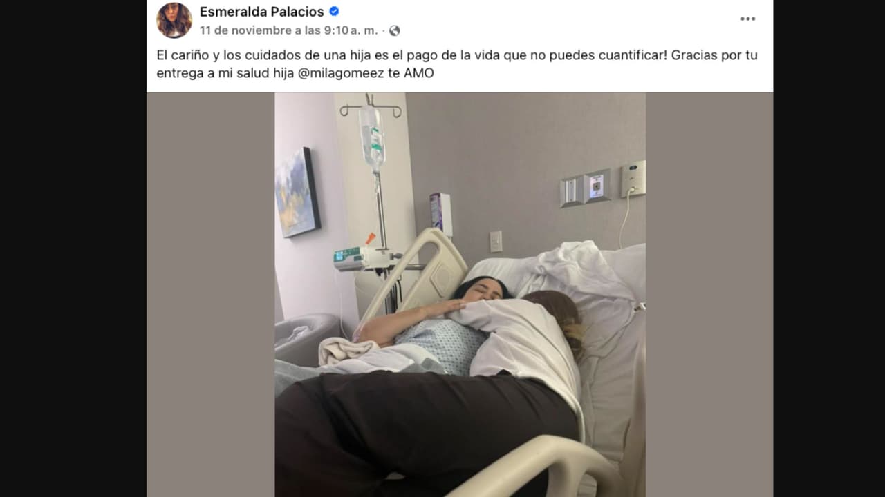 Esmeralda Palacios compartió que su cirugía fue exitosa y se está recuperando