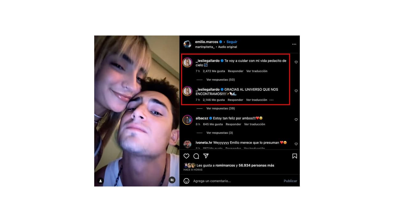 Emilio Osorio grita su amor por Leslie Gallardo.