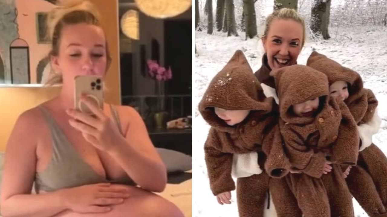 Mujer mostró su vientre al estar embarazada de trillizos: aspecto aterra a Internet