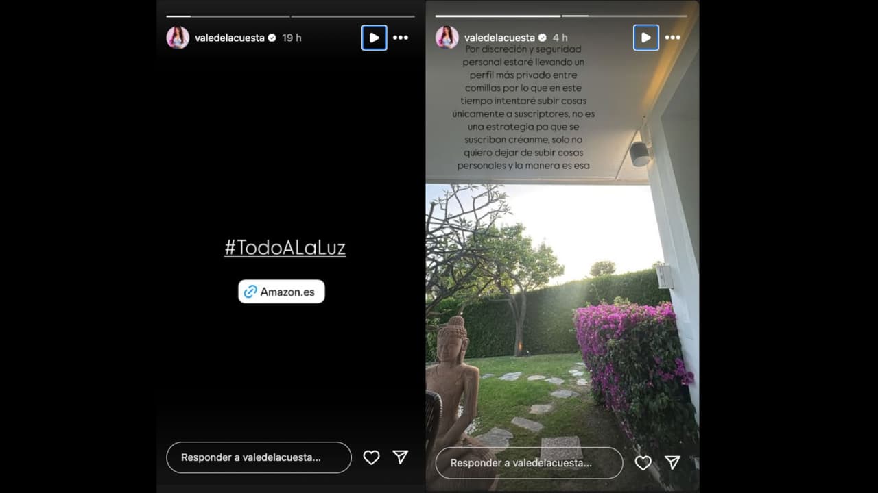 Vale de la Cuesta comparte sus primeras historias en Instagram desde que dejó el país