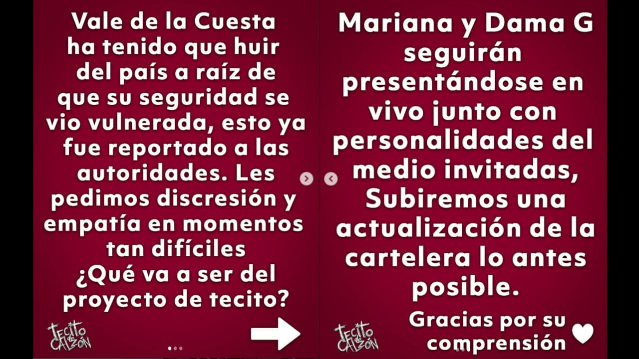 Podcast 'Tecito de calzón' informa que Vale de la Cuesta ha dejado el país