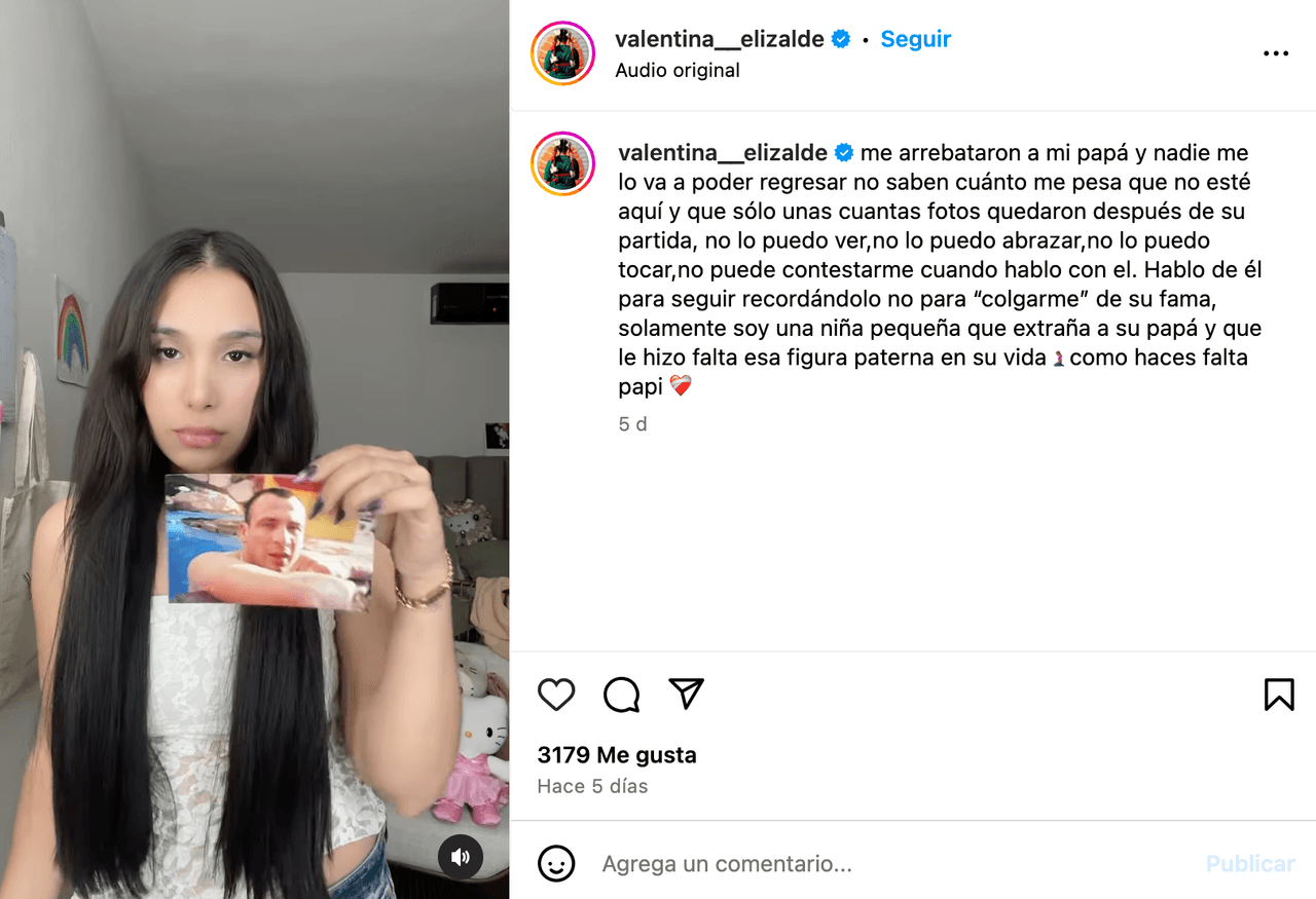 Hija de Valentín Elizalde lo recuerda a 18 años de su muerte