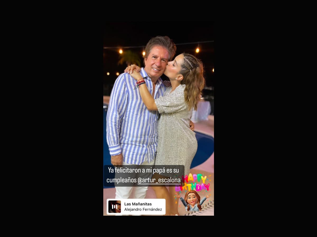 Andrea Escalona celebrando el cumpleaños de su papá
