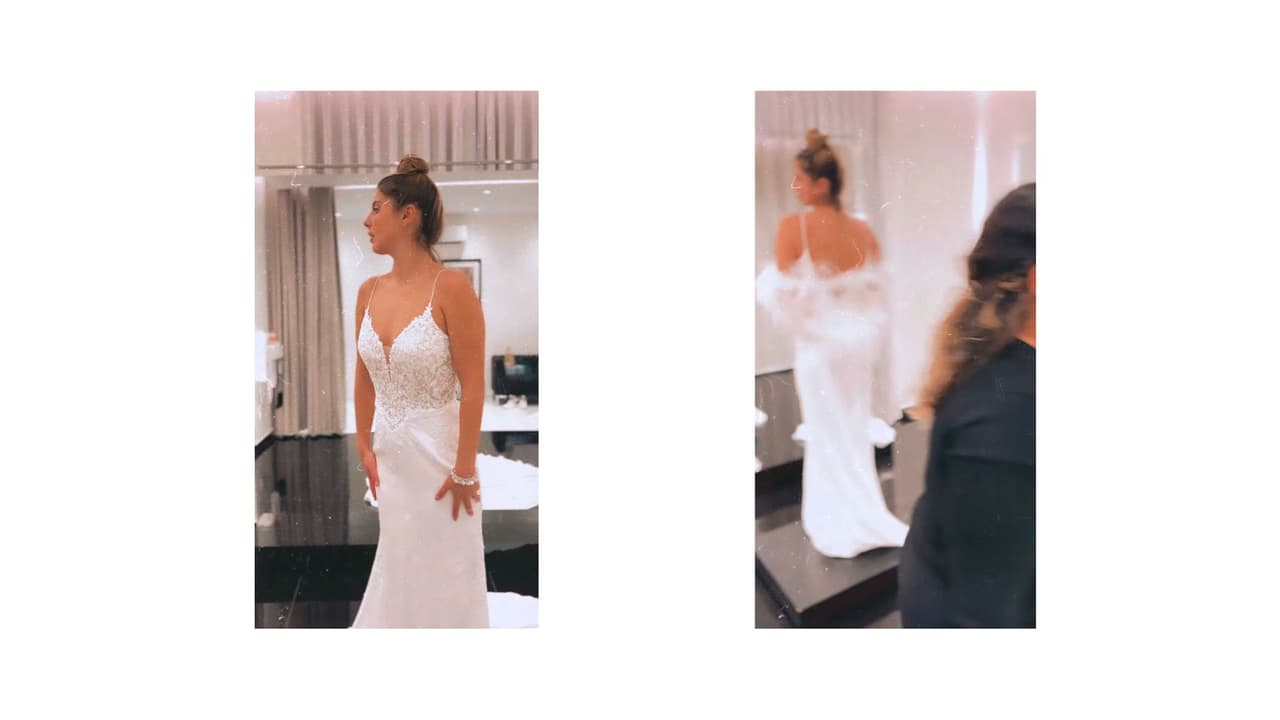 Michelle Renaud dio pistas de su boda al dejarse ver en la boutique de Rosa Clará.