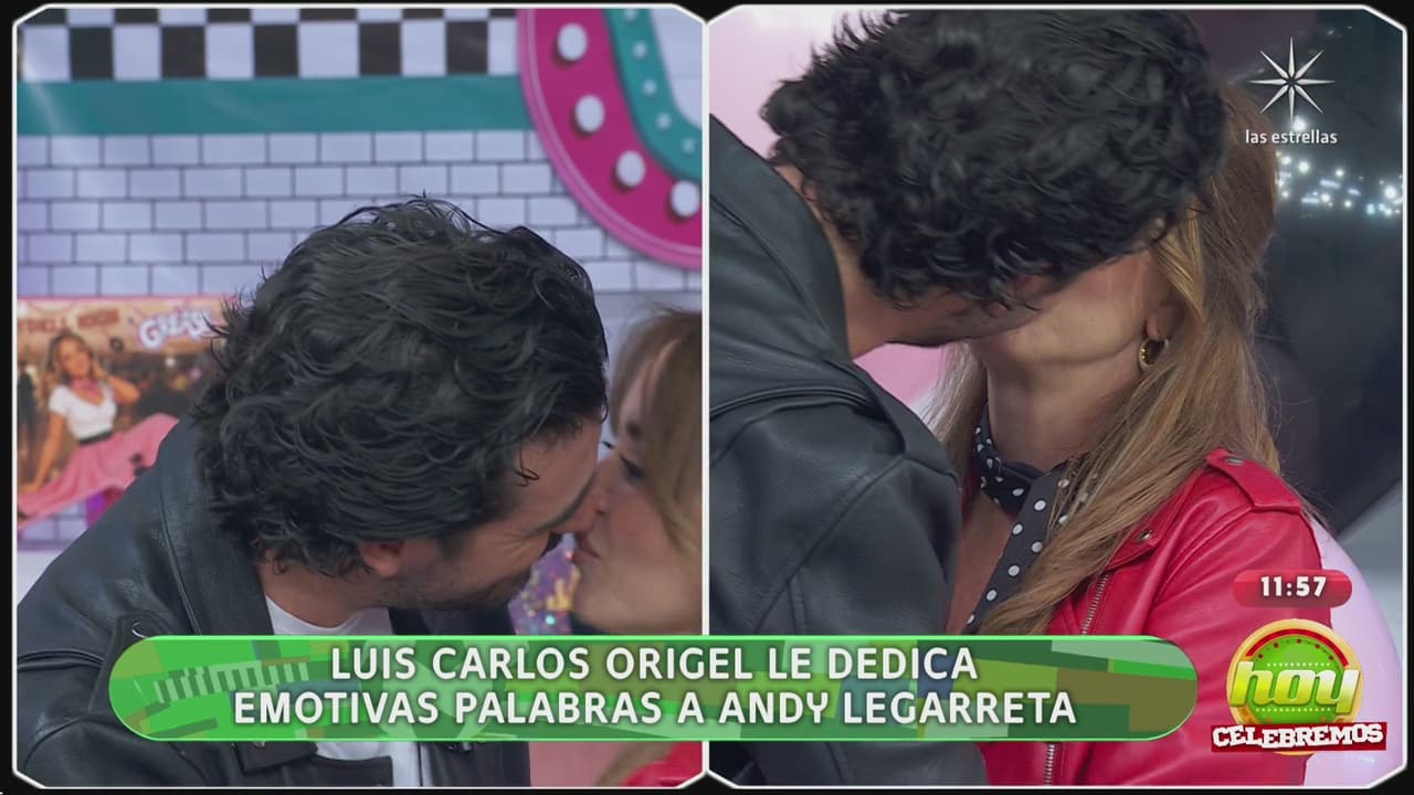 Novio de Andrea Legarreta la sorprende frente a su papá en Hoy; protagonizan romántico beso en vivo