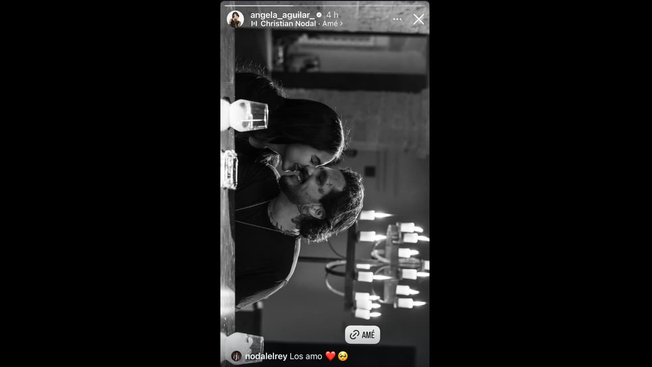 Ángela Aguilar presume romántica foto junto a Christian Nodal